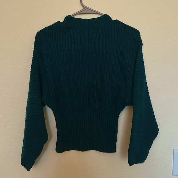 Pink Rose Cozy Ribbed Knit Sweater Teal - Picture 2 of 3